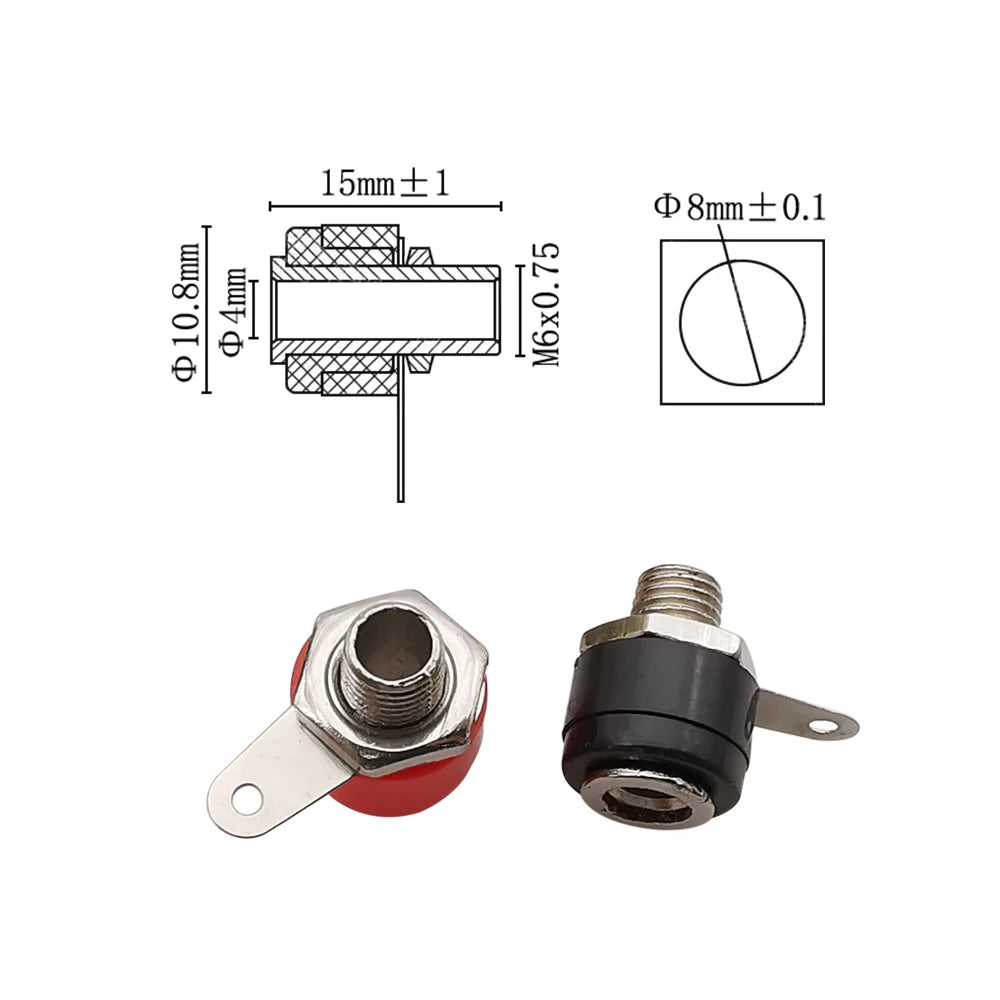 25Pcs Binding Post 4mm Banana Socket Female Connector 4mm Banana Plugs Test Speaker Jack Nut Panel Mount Terminals Adapter