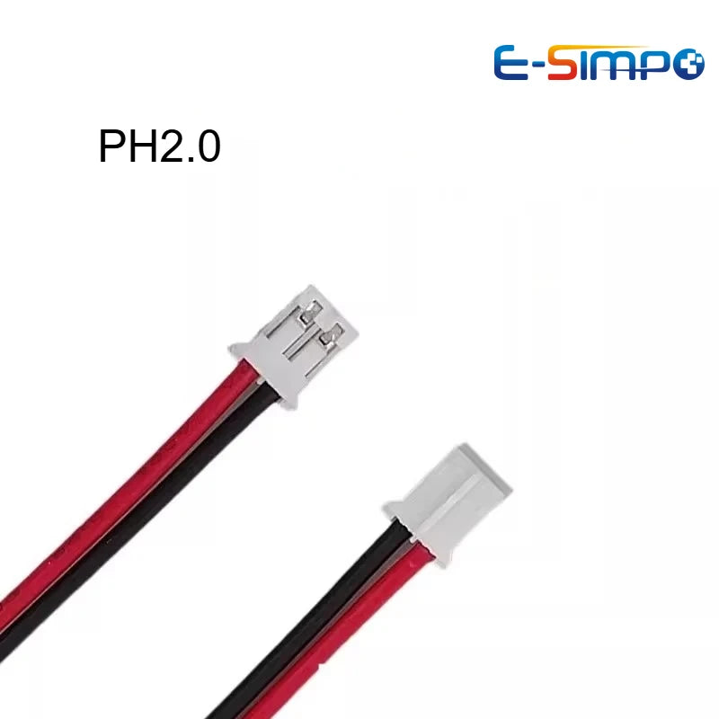 10PCS PH 2.0mm MX1.25mm/XH 2.54mm 28-22AWG 2 Pin Male Cable Connector Micro Plug Jack Socket Terminals Wire Cables 80MM-500MM