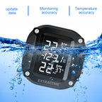 Extractme Tire Pressure Monitoring System Colorful Display Wireless TPMS Motorcycle Solar Charge Tyre Temperature Alarm Sensor
