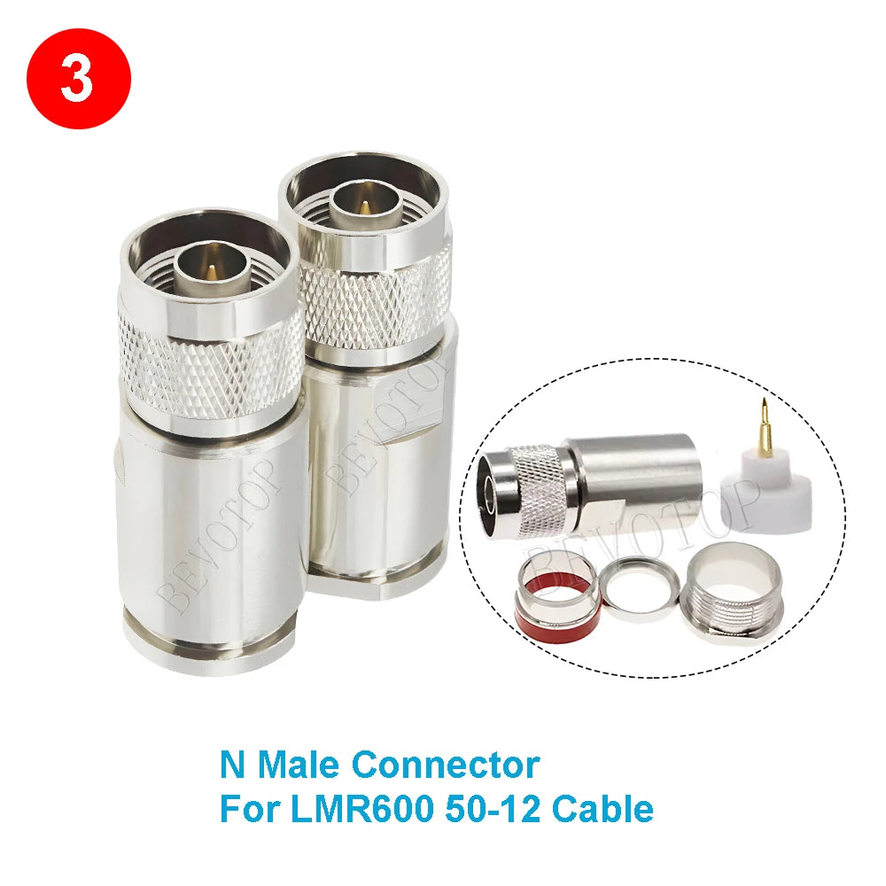 1PCS N/UHF Type Male/Female Connector LMR600 50-12 Cable RF Coaxial Straight Nickel plated RF Coax Connector