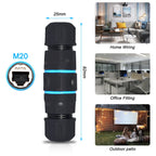 M20 RJ45 Zinc Alloy Connector Ethernet Network Straight-through Waterproof IP68 Header Panel Outdoor Broadband Network Cable