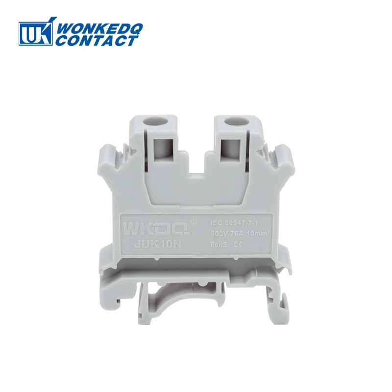 10Pcs UK 10N Screw Feed-through DIN Rail Terminal Block 10mm Cable Plug Multi-color Universal Wire Electrical Connector UK10N