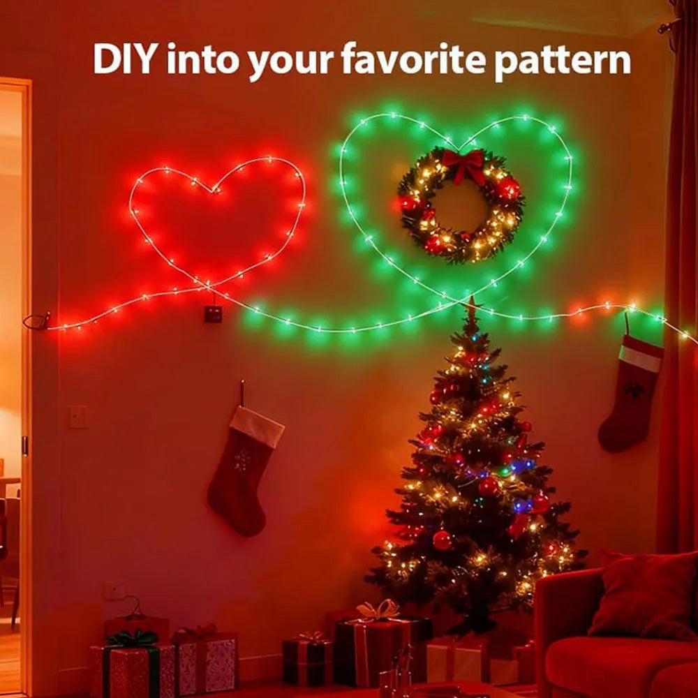USB 5V Smart RGB-IC Fairy Light String Christmas Lights Decorations Lamp Garland WS2812 Bluetooth APP&Remote Control Addressable