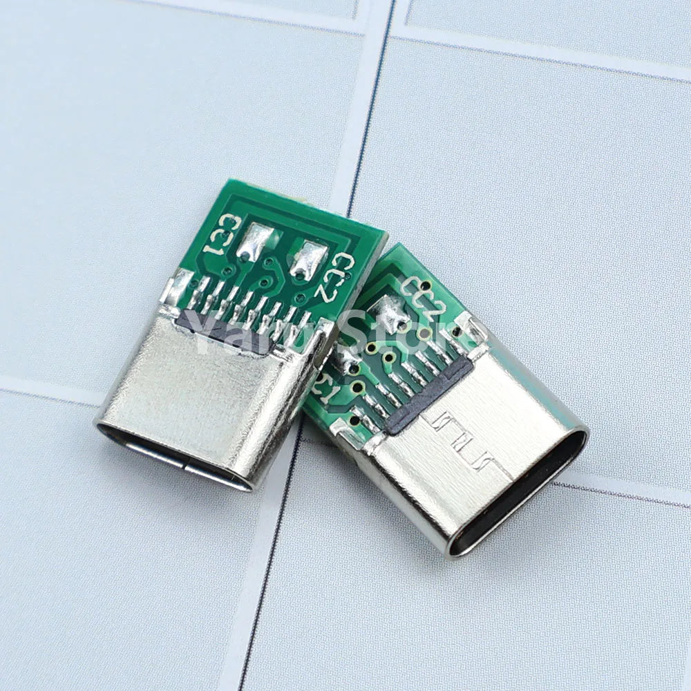 USB 3.1 Type-C Jack Connector 16Pin Female Socket Receptacle USB-C Adapter to Solder Cable 6 Solder Joints with CC1 CC2 5.1K