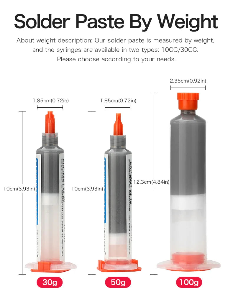 KELLYSHUN Solder Paste, Leaded Syringe Welding Paste, for Soldering BGA LED SMD Containing Silver Sn63 Electronics Tin Paste