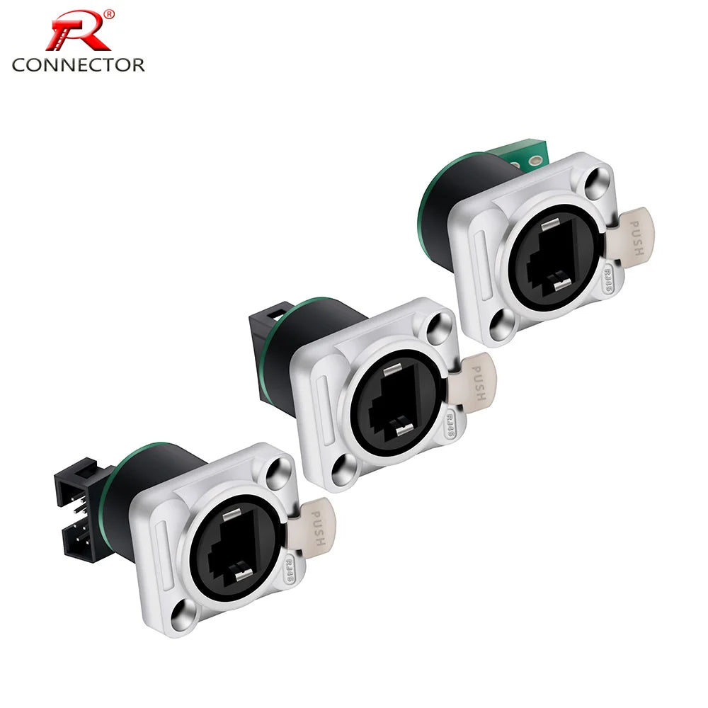 8pcs New RJ45 with PCB Board Connector, RJ45 Female Adapter, Female Panel Mount Sockets RJ45 Ethernet Connector