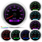 60/120/200KMH 85MM GPS Speedometer Gauge 7 Color Light with GPS Antenna Waterproof Motorcycle Boat Car Truck Speed Gauge Meter