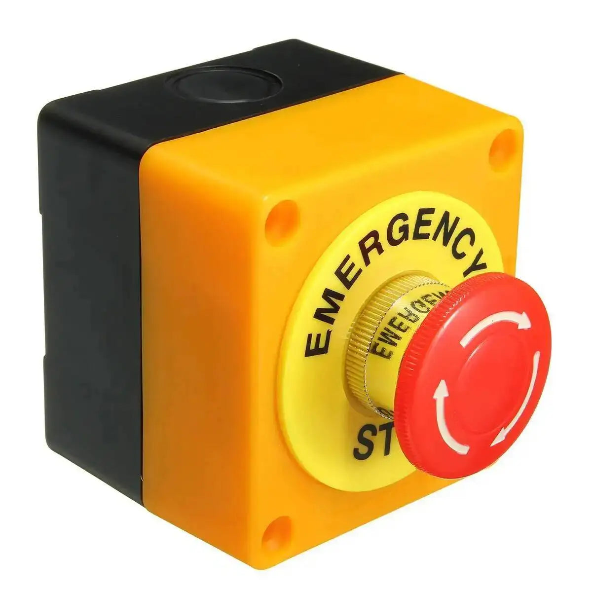Emergency Stop With Waterproof Protective Box 1NO 1NC 10A 660V Mushroom Red Head 22mm Rotary Push Button Switch