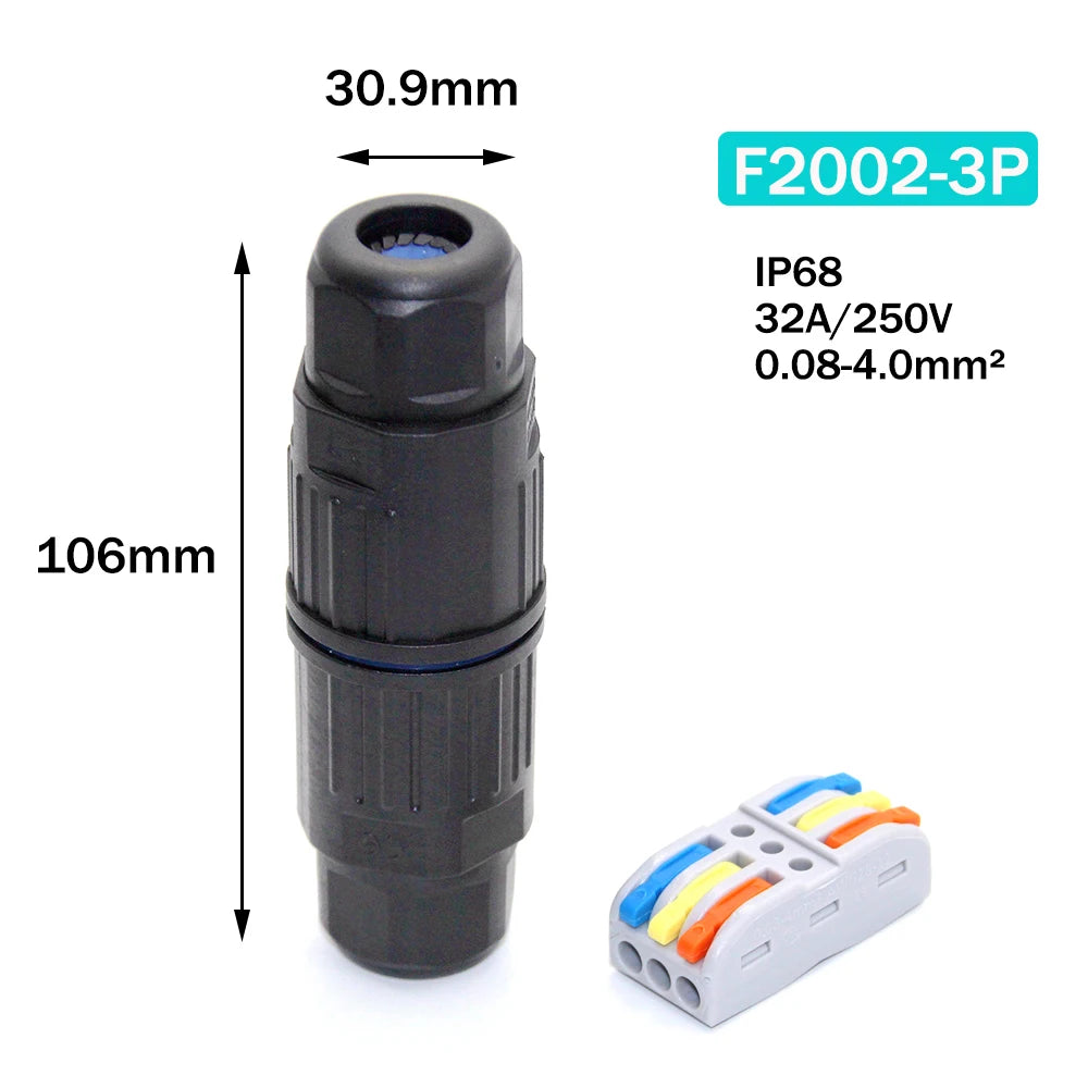 1PCS IP68 Electrical Waterproof Wire Connector Cable 2Pin 3Pin 4Pin 5Pin Quick Push In Terminal Block Connector LED Lamp