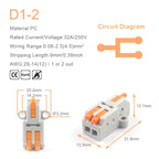 Mini Quick Wire Conductor Connector Universal Compact 2/3 Pin Splicing Push-inTerminal Block 1 in multiple out with fixing Hole