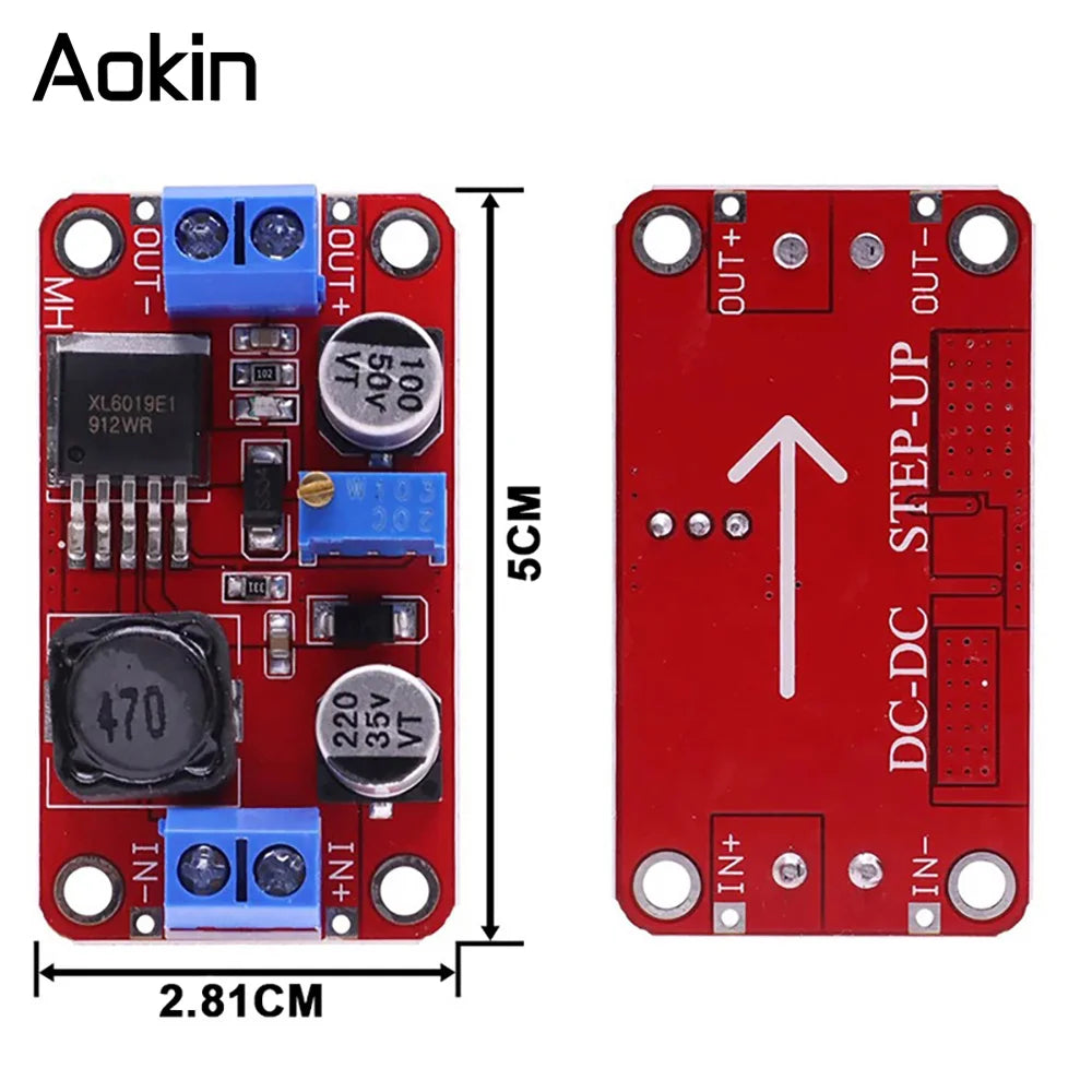 1/2/5PCS XL6019 5A DC-DC Step Up Power Module Boost Volt Converter 3.3V-35V To 5V 6V 9V 12V 24V