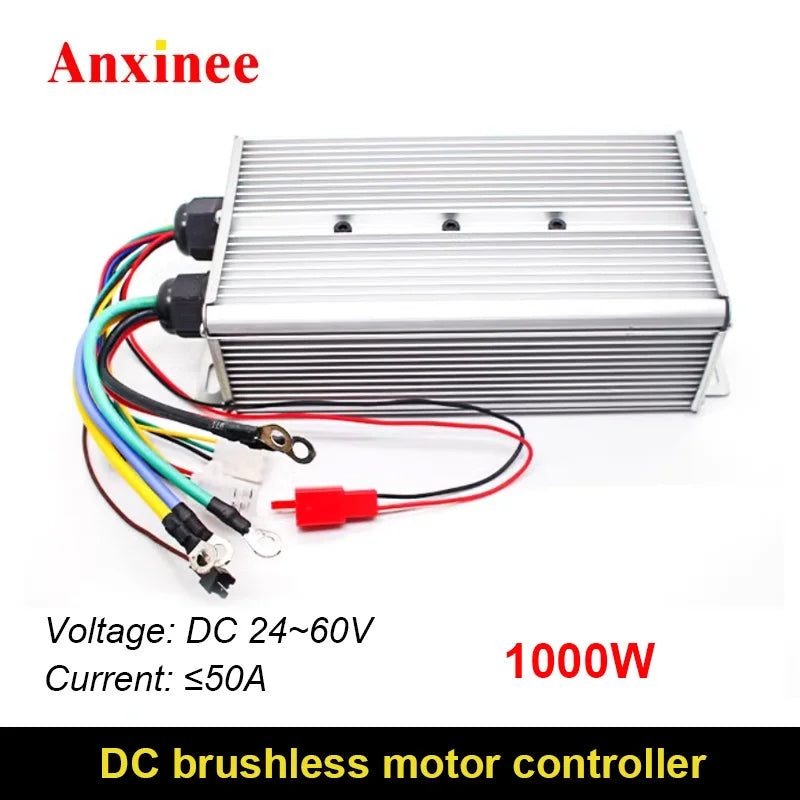 DC 24V-60V 50A 1000W High Power Brushless Motor Controller BLDC Driver For 3-phase Speed Regulator With Hall Senser