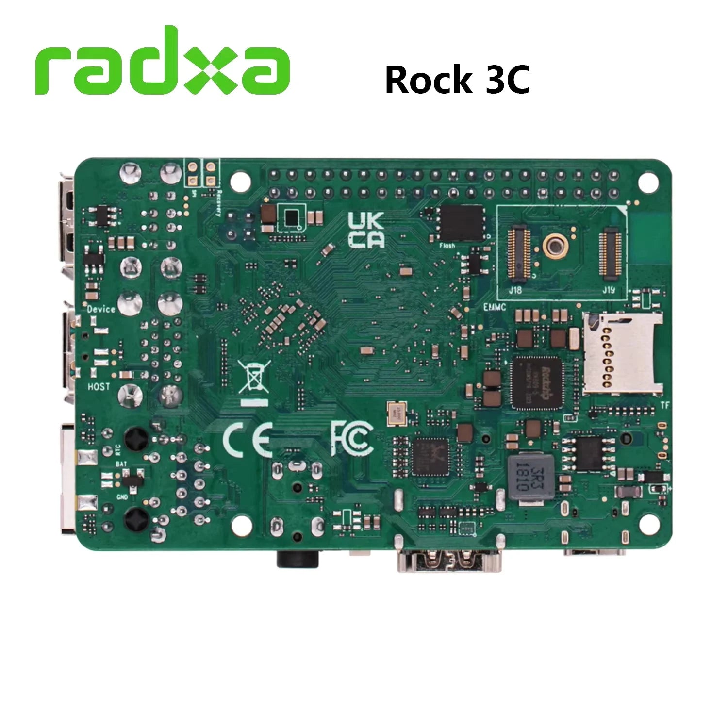 Radxa development board ROCK 3C with 4-core CPU single-board computer, Raspberry Pi alternative