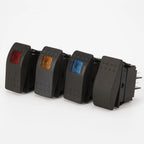 ABILKEEN KCD2 Rocker Marine Switch DC12-24V ON-OFF Latching Toggle Rocker Push Button with LED Illuminate 4-Pin Terminal