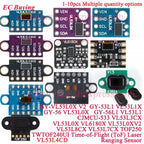 1-10Pcs VL53L0X V2 VL53L1X VL53L3CX VL53L4CD VL6180X  VL53L8CX VL53L7CX Time-of-Flight ToF Laser Ranging Sensor Module IIC