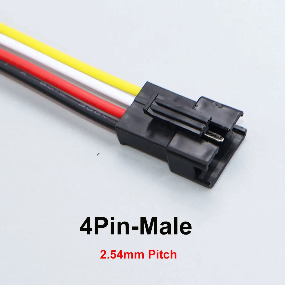 JCD 2/3/4/5/6 Pin LED Strip JST SM Connector Male or Female Adapter Plug Connector Terminal with 20CM 22AWG Wire for Light Strip