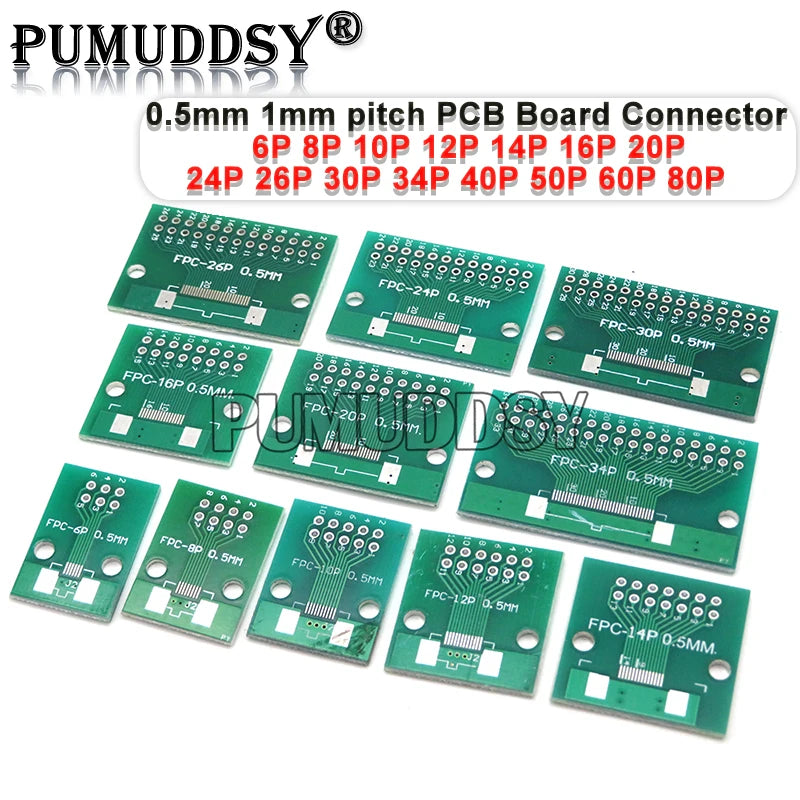 5PCS FPC FFC PCB Board Connector 0.5mm 1mm Pitch Double Side Adapter Socket Plate DIY KIT 6 8 10 12 20 40 50 Pin To DIP 2.54mm