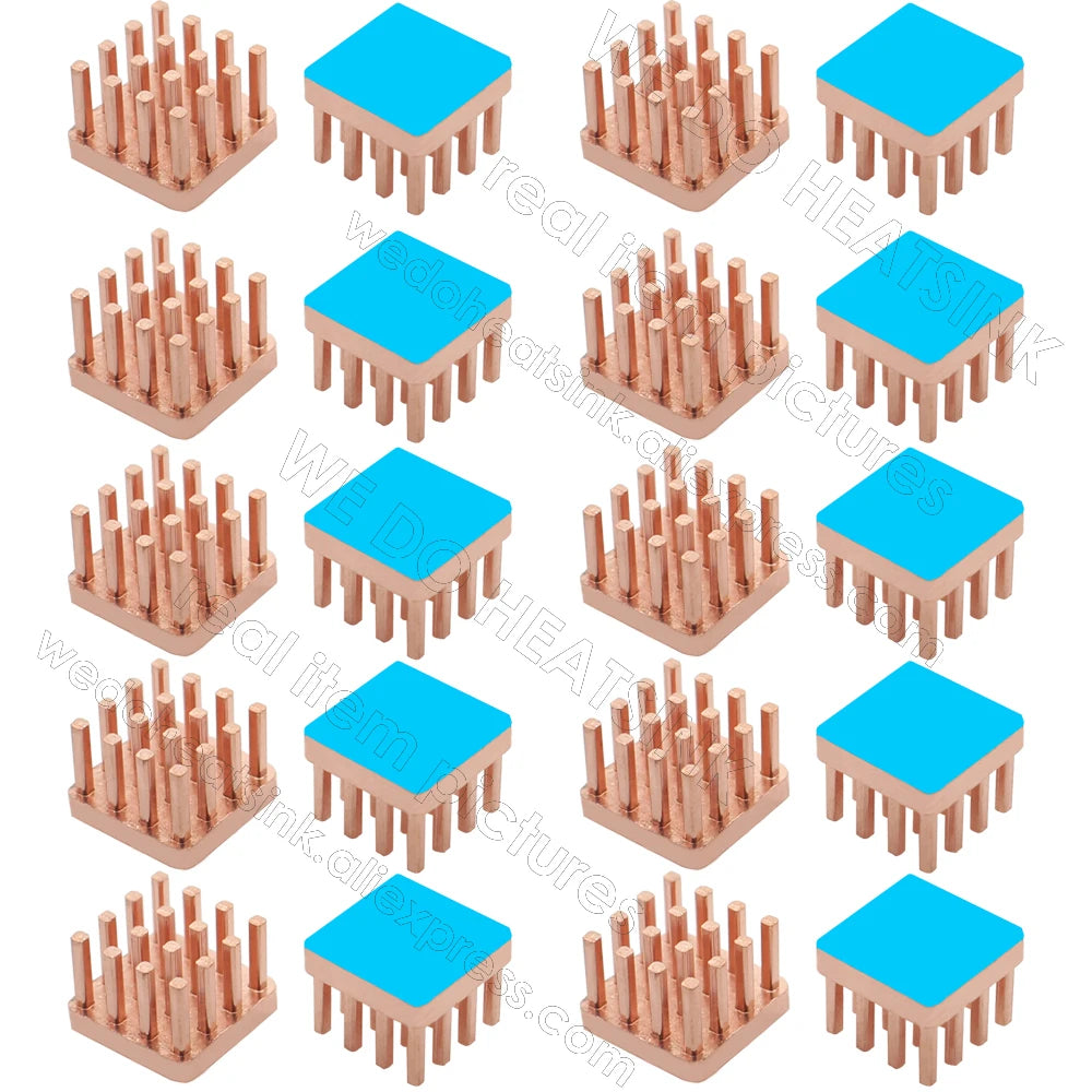 WE DO HEATSINK 10x10xmm 15x15x5mm 15x15x7mm Without or With Thermal Pad Square Pure Copper Heat Sink