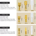 Box Insulated Male Female Wire Connector 2.8/4.8/6.3mm Electrical Crimp Terminals Termin Spade Connectors Assorted Kit 270PCS
