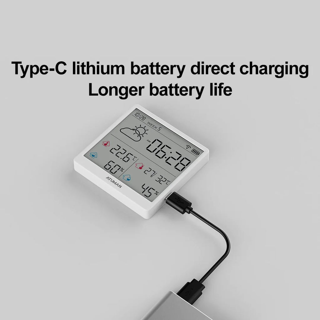 New DUKA TH3 Electronic Temperature Humidity Sensor Wifi Smart Electric Digital Hygrometer Thermometer Clocks Weather Station