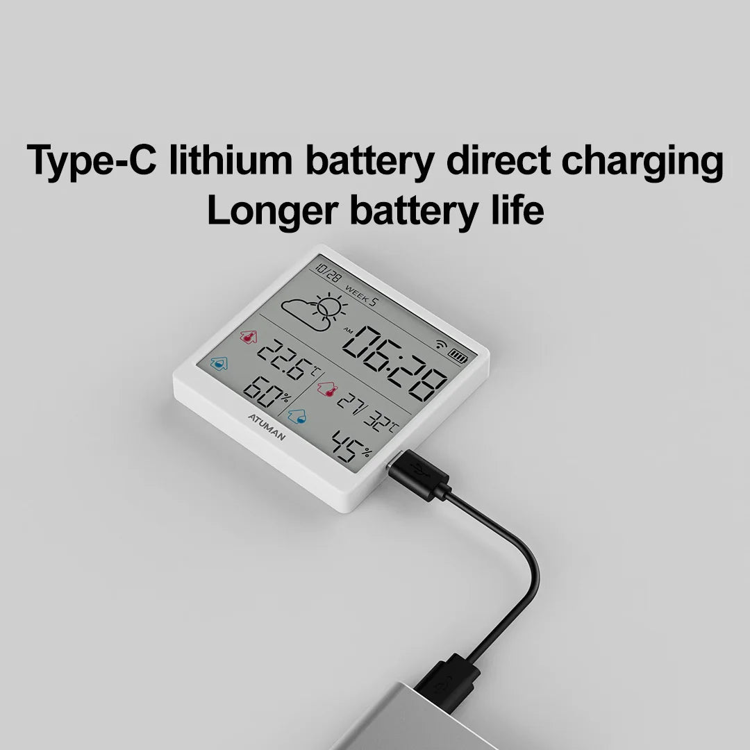 New DUKA TH3 Electronic Temperature Humidity Sensor Wifi Smart Electric Digital Hygrometer Thermometer Clocks Weather Station