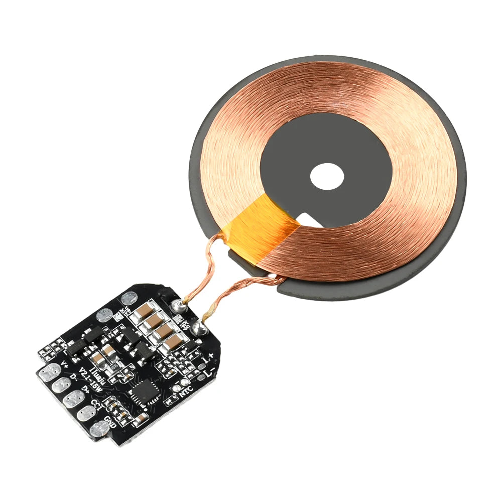 5Pcs Wireless Charging Transmitter Module Supports 5W 10W 15W Wireless Charging QC 2.0 Adapter Electromagnetic Induction Charger
