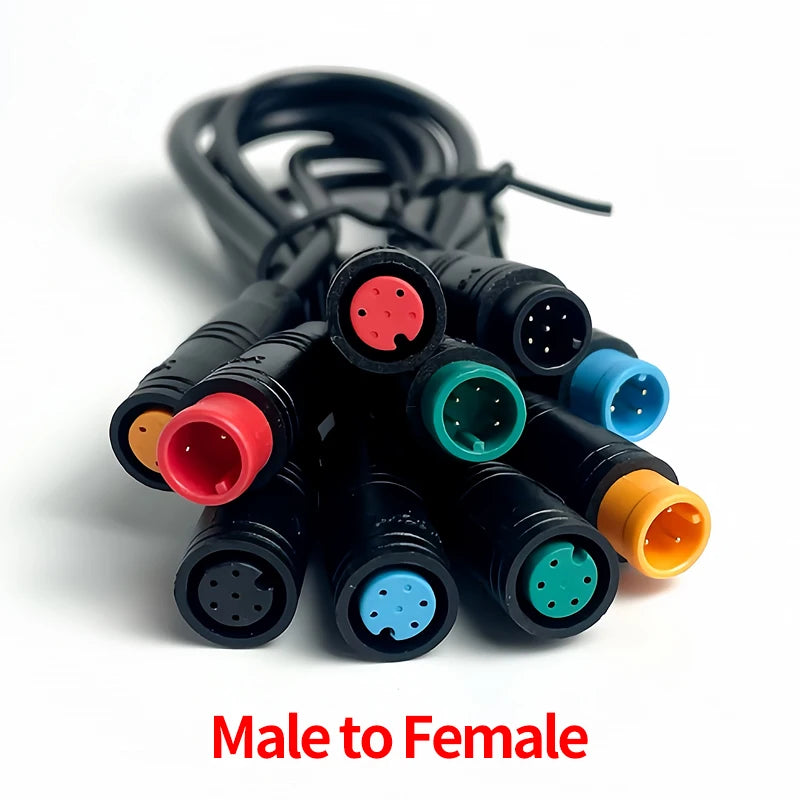 4/10Pcs M8 2 3 4 5 6 Pin Electric Bicycle Butt Joint Plug Waterproof for Ebike Display Cable 25cm Female Male Optional Connector