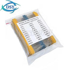 600pcs/set 30 Kinds 1/4W Resistance 1% Metal Film Resistor DSSUPPLY Pack Assorted Kit 1K 10K 100K 220ohm 1M Resistors 300pcs/set