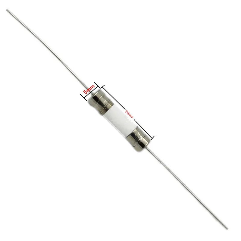20PCS 5x20mm Ceramic Slow Blow Fuse with Pins, 250V Time Delay Tube Fuses 0.5A-15A for Power Supply