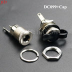 1/2/5PCS DC099 5.5*2.1 5.5*2.5  DC Power Jack Socket Female Panel Mount Connector metal 5.5 mm x 2.1mm With Waterproof Cap