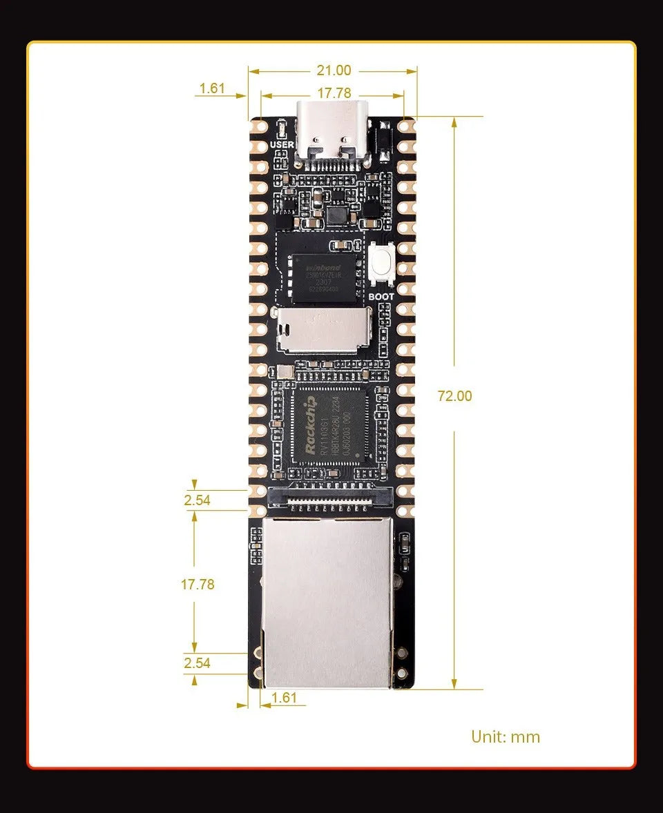 Luckfox Pico Plus,RV1103 Linux Micro Development Board,Integrates ARM Cortex-A7/RISC-V MCU/NPU/ISP Processors,With Ethernet Port