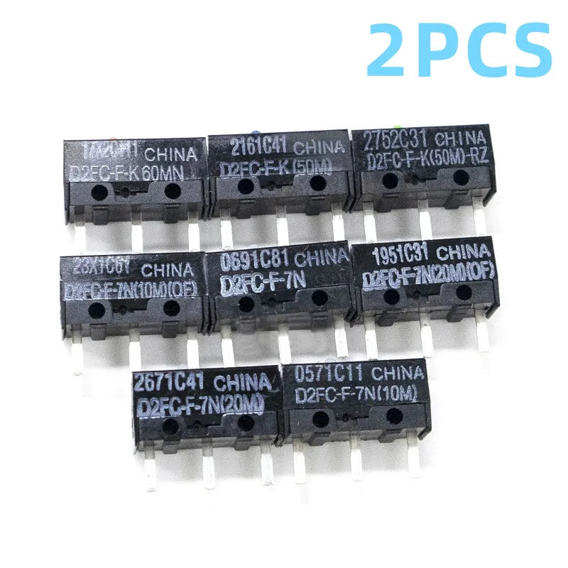 New 2PCS D2FC-F-7N 10M 20M OF D2FC-F-K50M D2FC-F-K60MN Mouse Microswitch