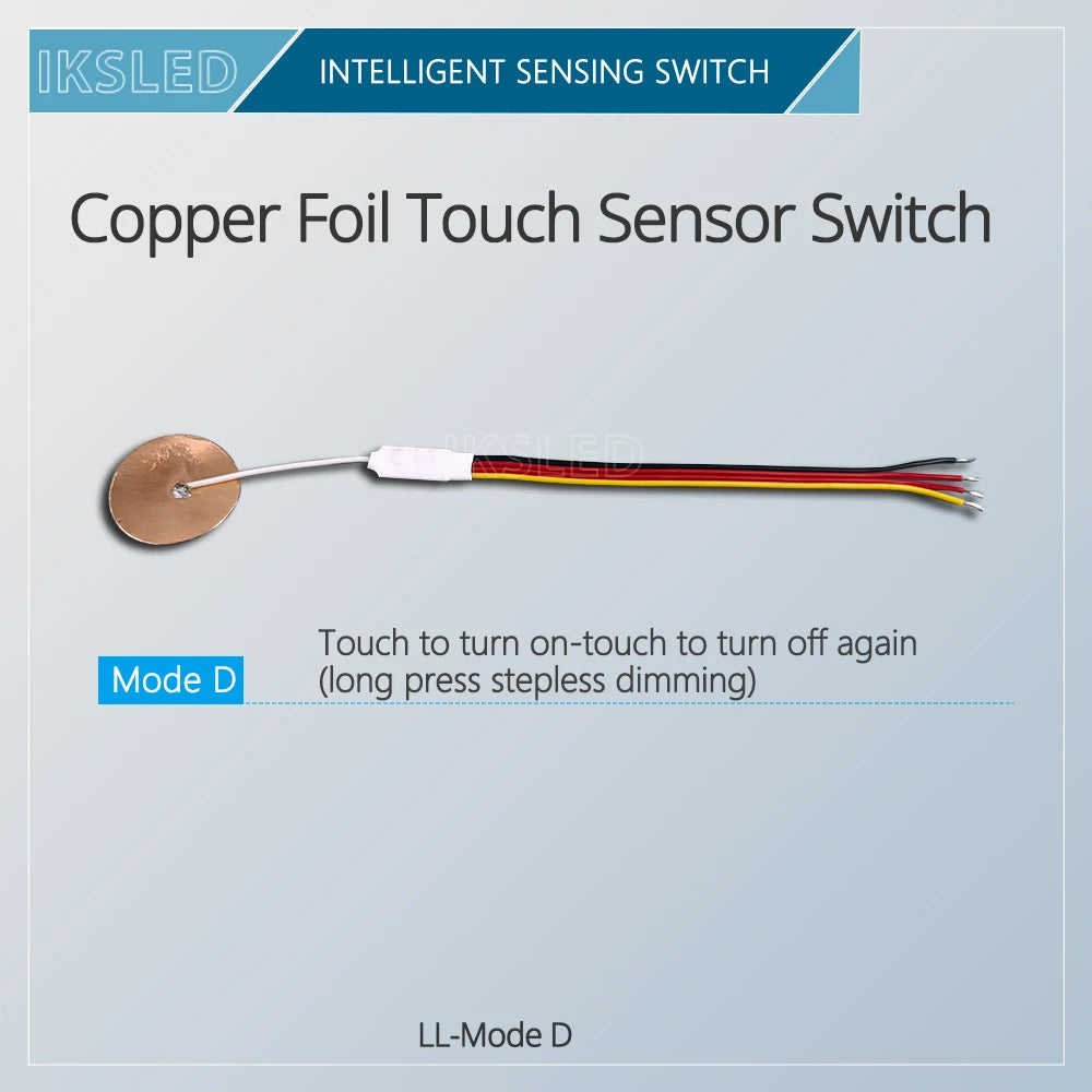 5V12V Mini Touch Sensor Switch Without Opening, Penetrating Wood Board, Glass Sensor, Copper Foil, Self-Adhesive Jog Reset