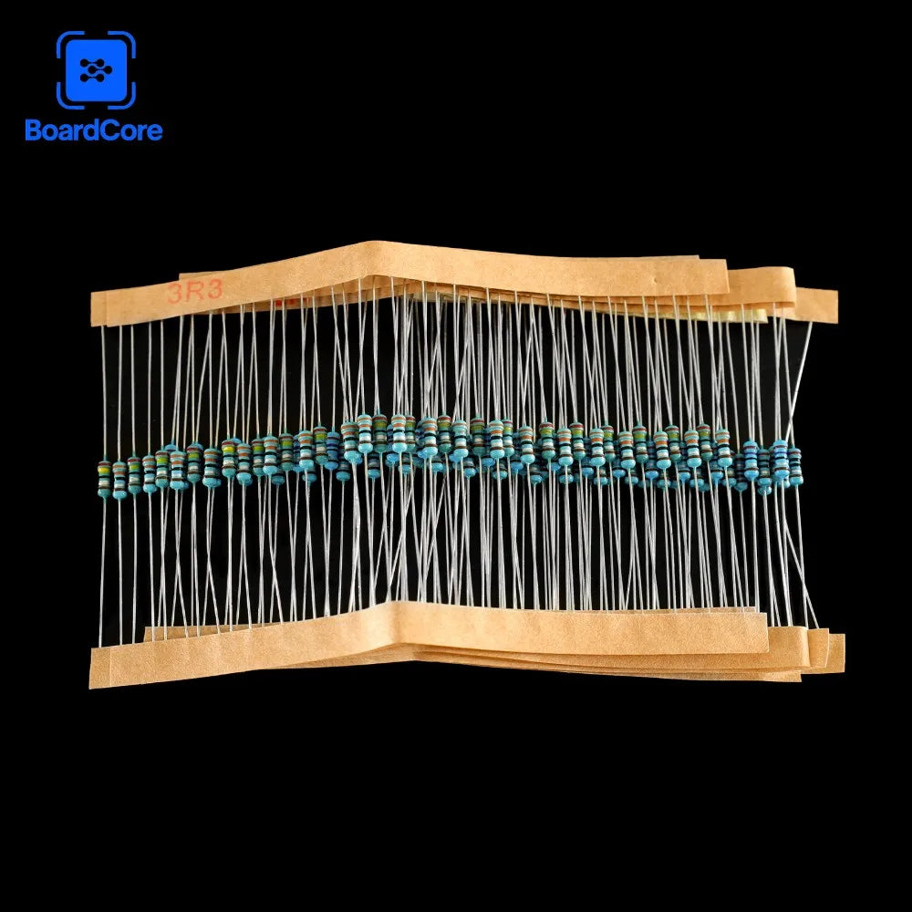 120PCS Metal Film Resistor 1/4W 1% Ohm Resistance Kit 2ohm 2.2ohm 2.4ohm 2.7ohm 3ohm 3.3ohm Car Airbag Repair Resistor Set