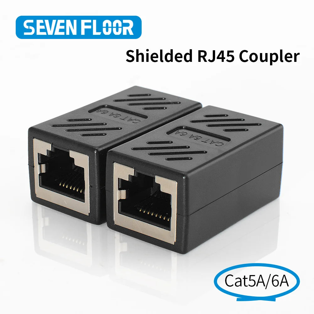 Metal Shielded RJ45 Coupler Female to Female, Ethernet Cable Extender Joiner, Anti-Interference LAN Adapter for Cat5e Cat6