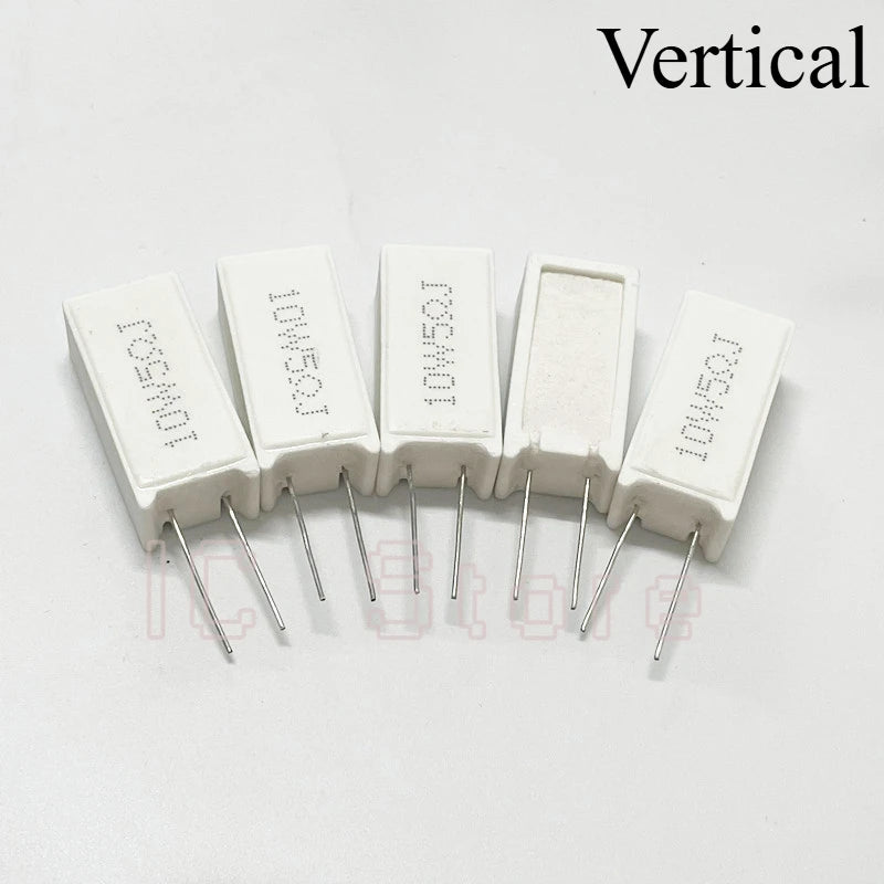10PCS 10W Cement Ceramic Resistor Power Resistance 5% 0.1 ~ 100K 0.1R 10R 50R 0.25 0.33 0.5 1 2 5 8 10 15 20 25 30 100 1K 2K Ohm