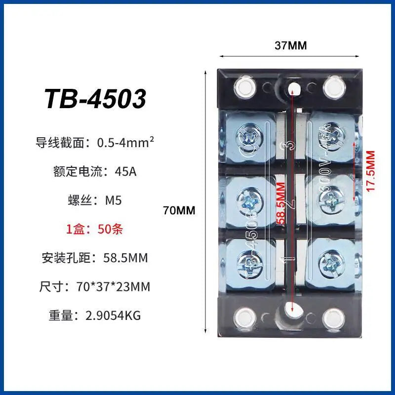 Terminal Block Position Connection Strip Copper Iron TB-1503 TB-1504 TB-1505 TB-1506 TB-1508 TB-1510 TB-1512 TB-1515 TB-1520