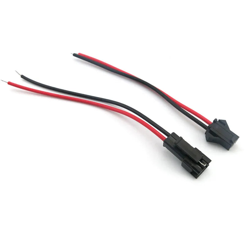 10 Pairs JST SM Series 2.5mm Pitch 2-Pin Battery Connector Plug Male & Female Pre-Crimped 200mm Wire Harness Assembly