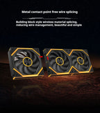 Star Brick P1 Jungle Leopard Interstellar SE Building Block Fan Triple ARGB 12cm Desktop Computer Wireless Splicing Fan