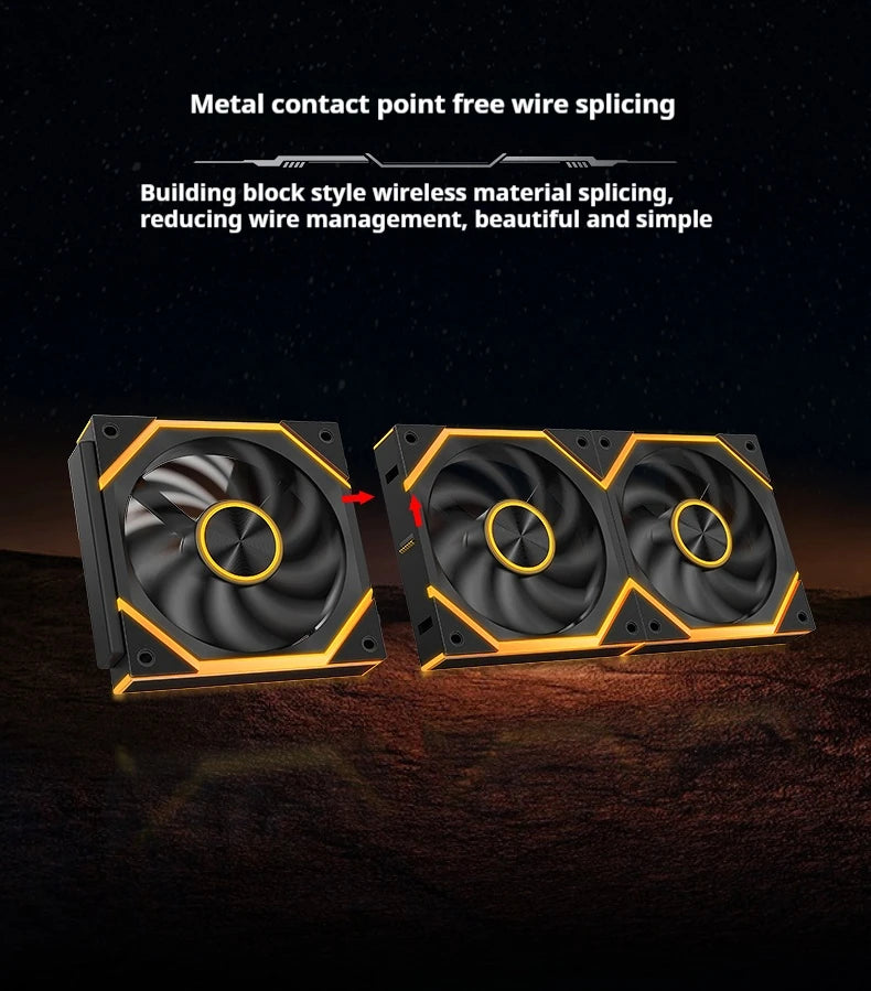 Star Brick P1 Jungle Leopard Interstellar SE Building Block Fan Triple ARGB 12cm Desktop Computer Wireless Splicing Fan