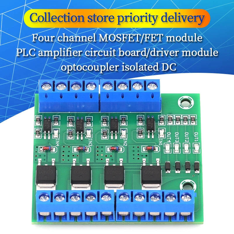 4 Way Mos Optocoupler Isolatie Module Pwm 3-20V 10A Foto-elektrische Isolator Houder Rail Plc Drive Motor Board