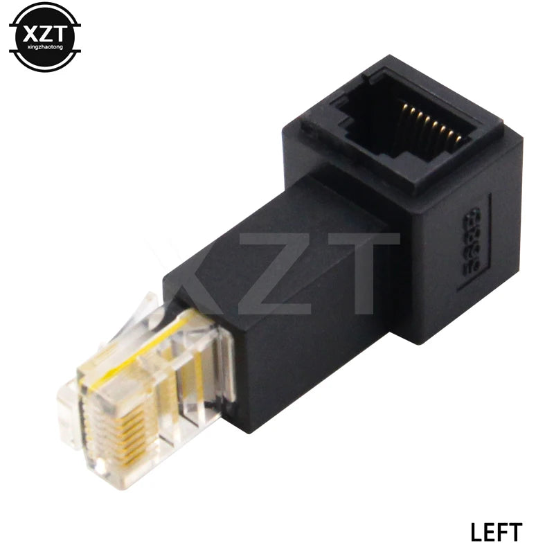 Up Down Left Right Angled 90 Degree 8P8C FTP STP UTP Cat 5e RJ45 Lan Ethernet Network Extension Male to Female