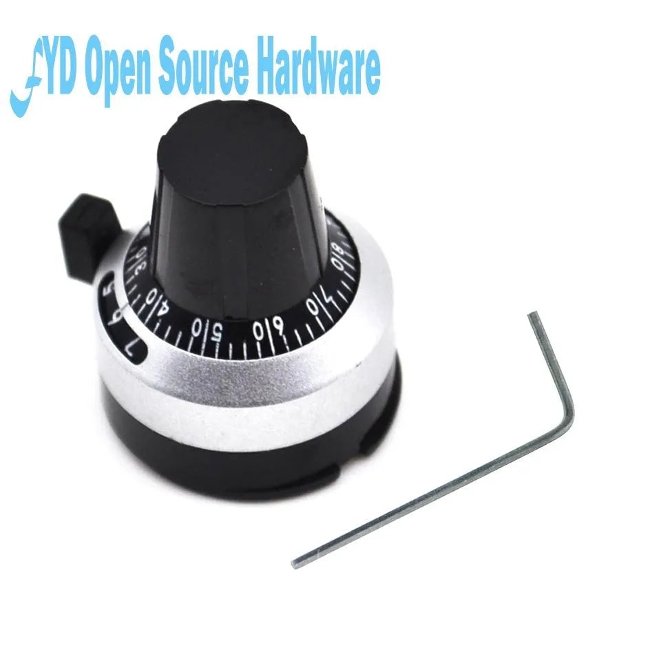 WXD3-13 3590S 4mm 6mm 6.35mm Potentiometer Precise Dial  knob  with locking  3590 Knob hat Kit