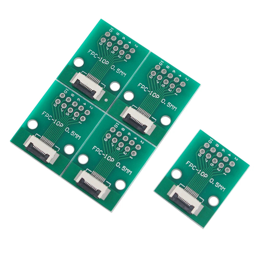 5PCS FPC FFC Flexible Flat Cable Welded Board Adapter PCB Board 0.5mm Pitch Connector SMT To 2.54mm Hole 6P/8P/10P/12P/20P