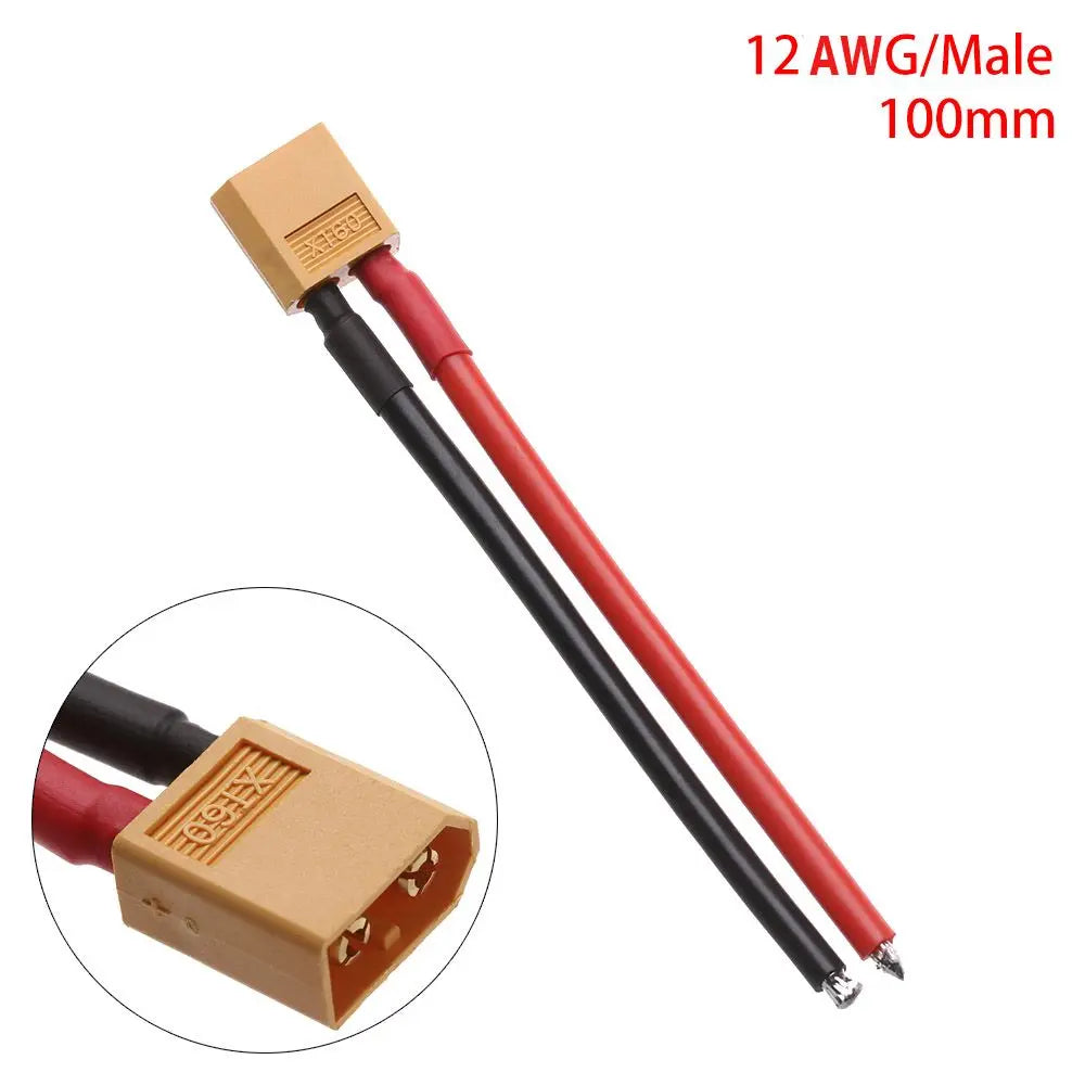 XT60 Connector Plug With Silicone Wire 12/14 AWG Female/Male Cable Dual Extension 10CM/15CM Battery Connectors Model Accessories