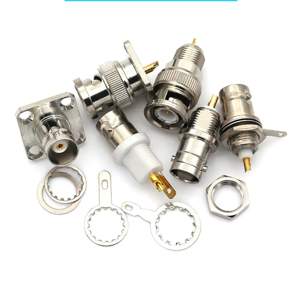Stlxy 1PCS BNC Female Socket Solder Connector Chassis Panel Mount Coaxial Cable For Welding Machine Parts 50 ohm Q9 BNC-50KY