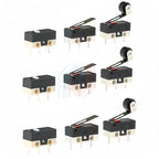 10Pcs Micro Limit Switch Mouse Button Tact Switch Without Handle / With Handle / With Handle Roller Micro Switch 1A 125V AC 3Pin