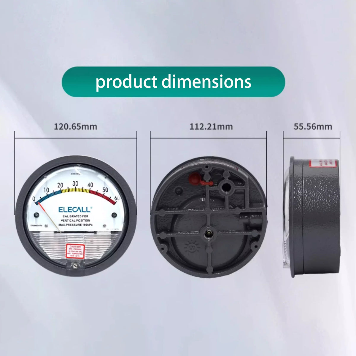 ELECALL EM2000 Differential Pressure Gauge Pa/Kpa/psi/mmH₂O for Air Gas Meters Barometer Pressure for Clean Room