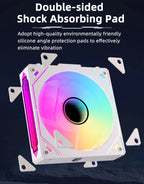 Coolcirc ARGB Infinity Mirror PC Case Fan - 3-Pack 120mm Free Wire-Splicing Cooling Fan with PWM Silent Fan for Computer Case
