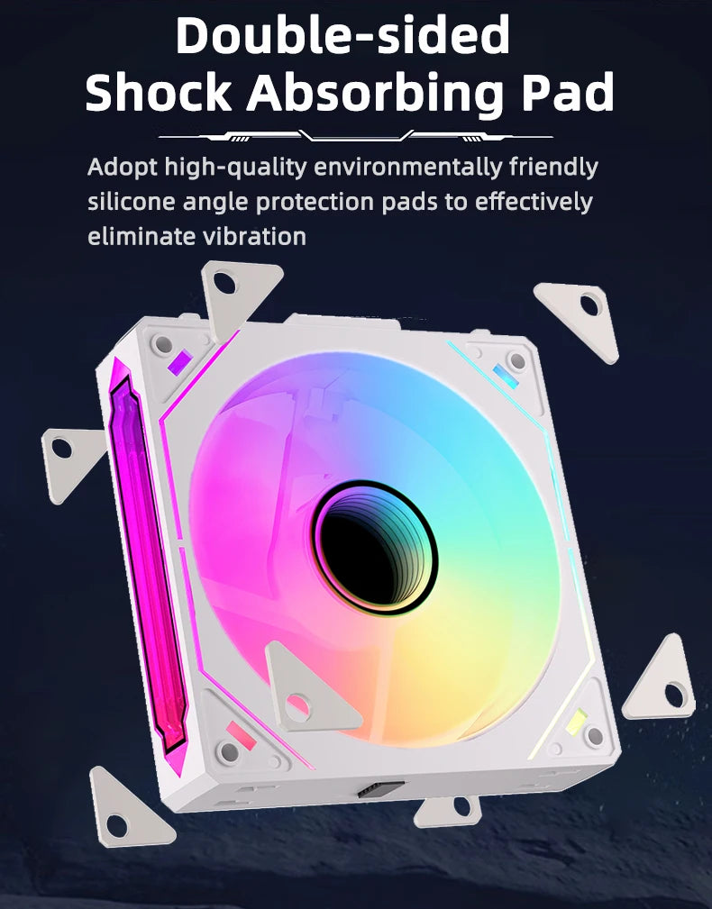 Coolcirc ARGB Infinity Mirror PC Case Fan - 3-Pack 120mm Free Wire-Splicing Cooling Fan with PWM Silent Fan for Computer Case